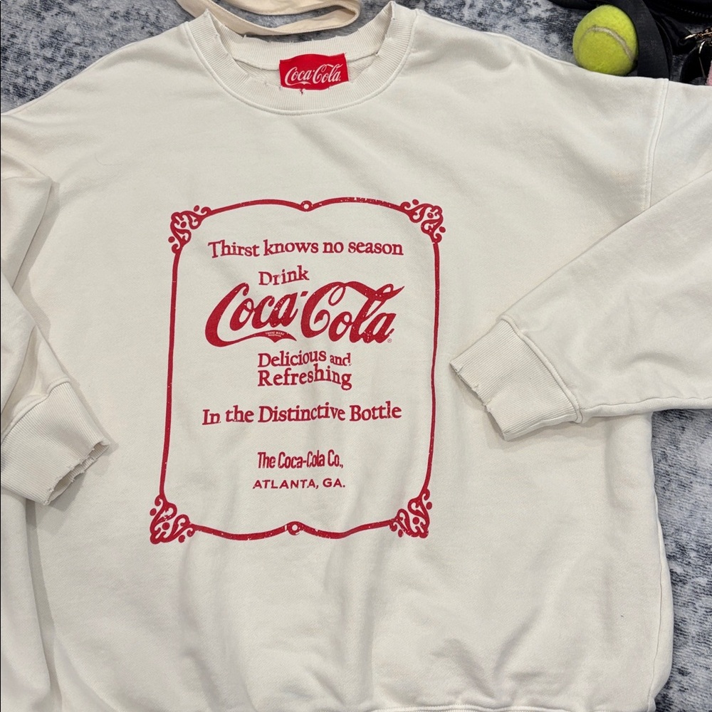 Coca-Cola Cream Sweatshirt with Red Logo